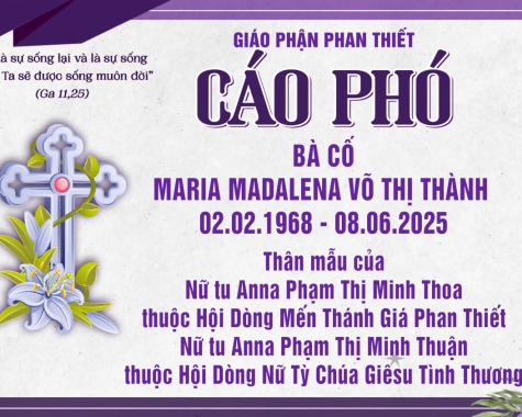 CÁO PHÓ – BÀ CỐ MARIA MADALENA VÕ THỊ THÀNH