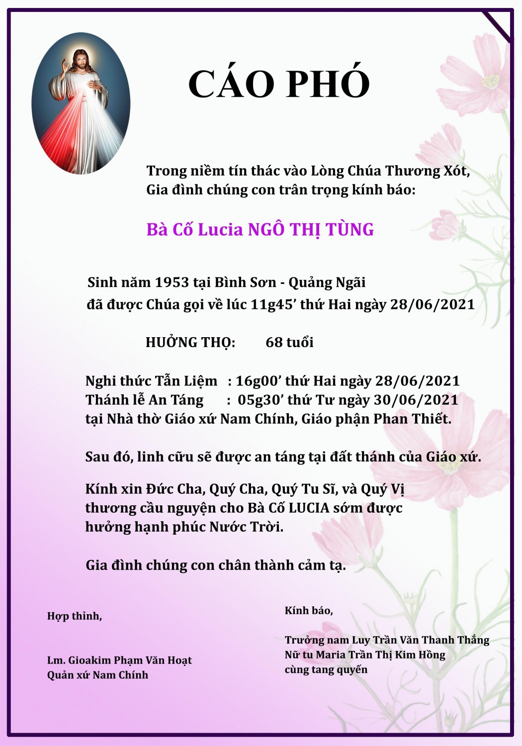 Bà Cô Lucia Ngô Thị Tùng