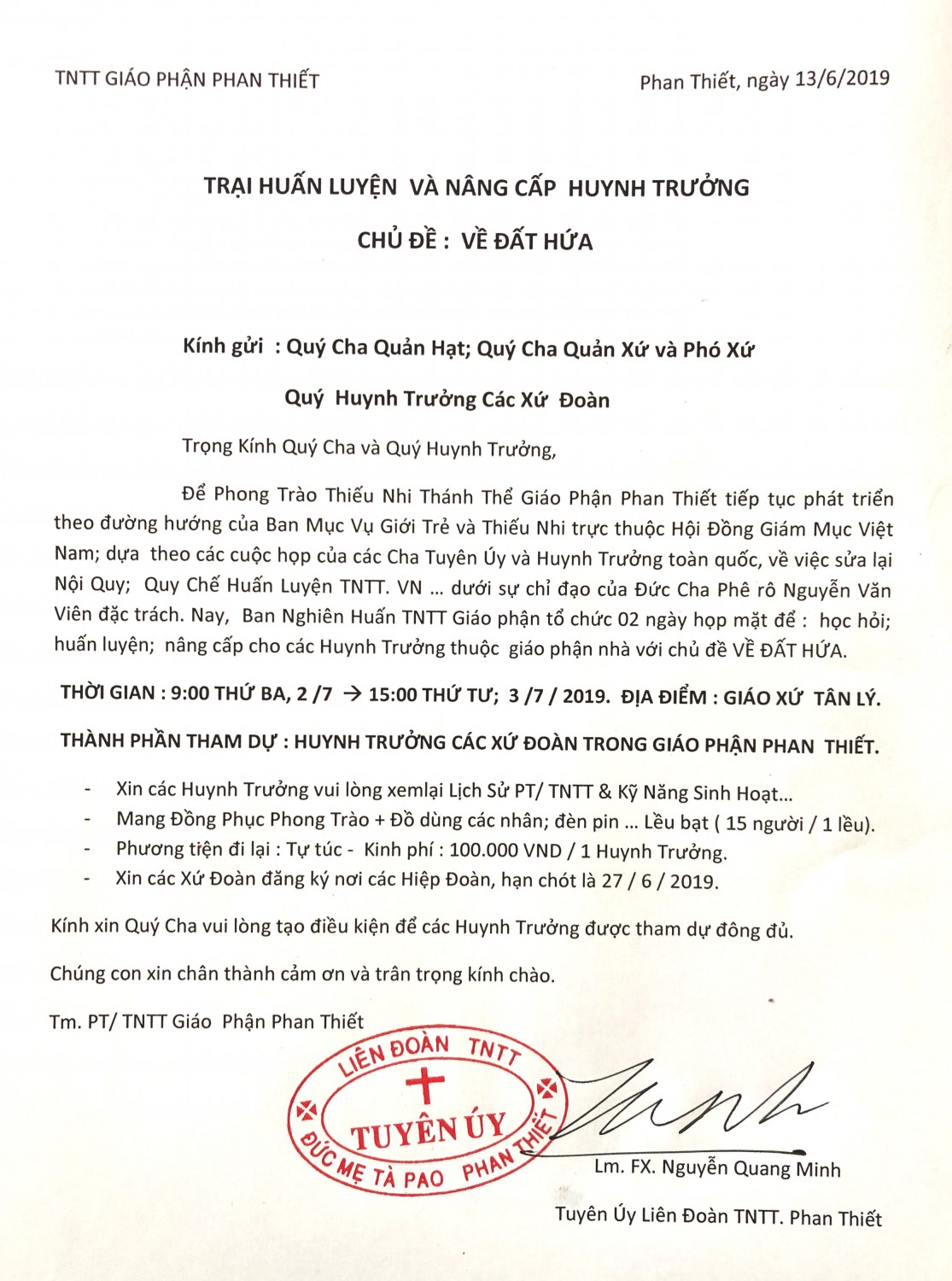 thông báo trại