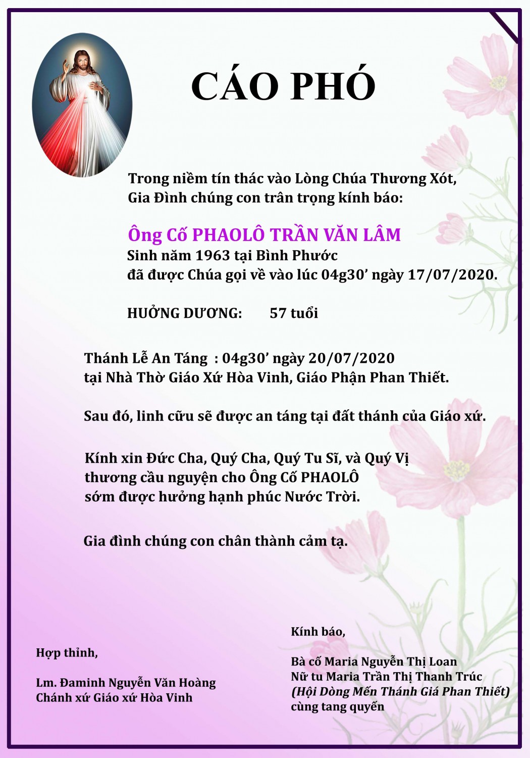 Ông Cố Phaolô TRẦN VĂN LÂM 2